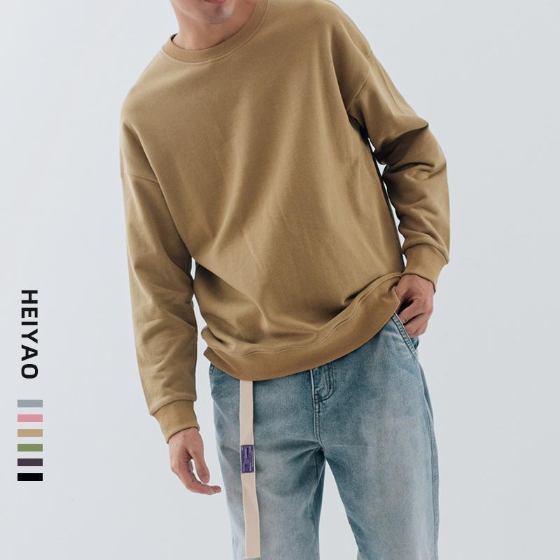Dusty green 320G off shoulder Pullover men's - HABASH FASHION