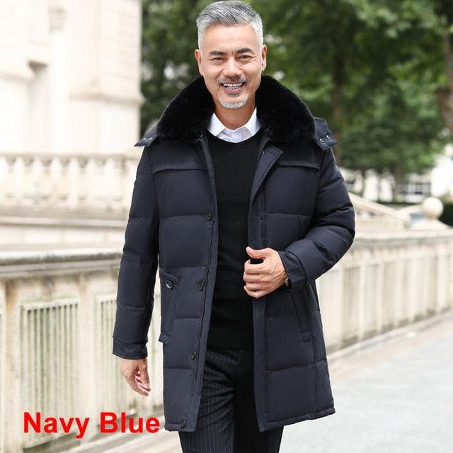 High quality fur collar men winter Jacket casual warm hooded down coats - HABASH FASHION