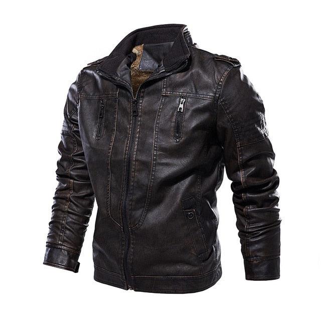 Mens Leather Jackets Winter New Casual Jacket Biker Windbreaker Genuine Leather Jacket - HABASH FASHION