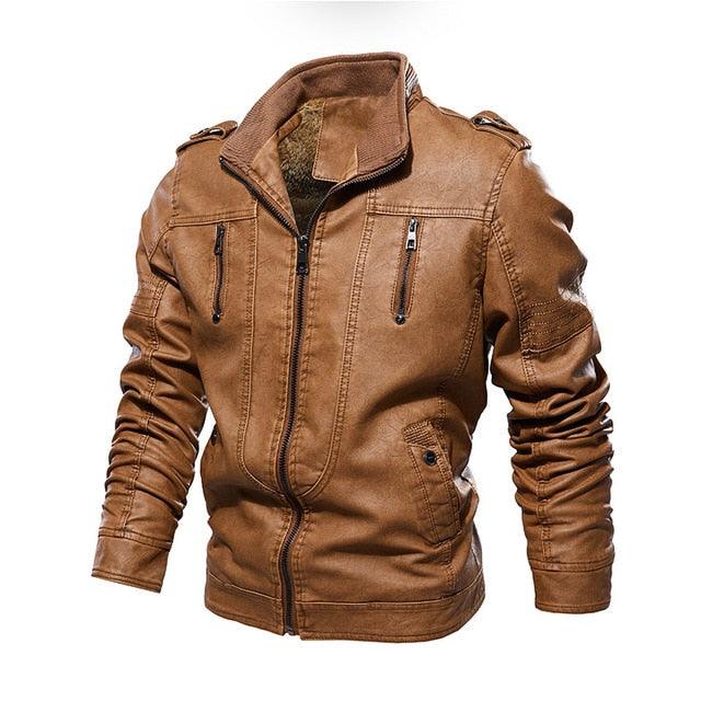 Mens Leather Jackets Winter New Casual Jacket Biker Windbreaker Genuine Leather Jacket - HABASH FASHION