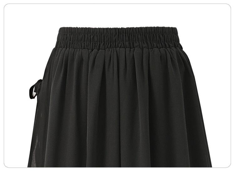 Elegant chiffon skirt pants with loose legs, suitable for parties - HABASH FASHION
