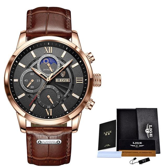 Luxury Leather Casual Quartz Watch Waterproof Clock - HABASH FASHION