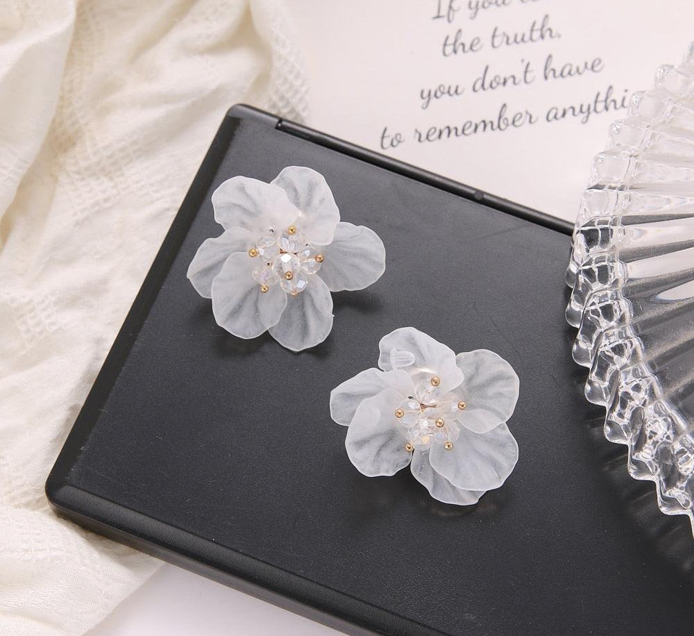 FNIO 2021 New Flower Bohemia Boho Earrings Women Fashion Long Hanging Earrings Crystal Female Wedding Earings Party Jewelry - HABASH FASHION