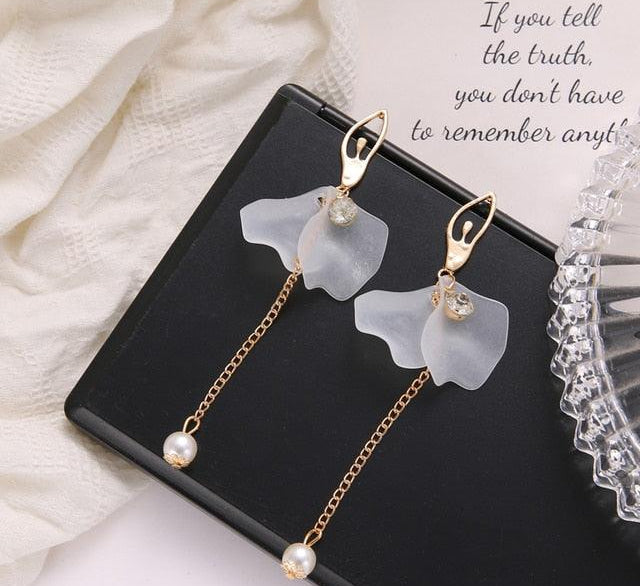 FNIO 2021 New Flower Bohemia Boho Earrings Women Fashion Long Hanging Earrings Crystal Female Wedding Earings Party Jewelry - HABASH FASHION