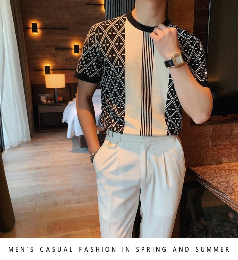 British Style Summer Short T-Shirts Men - HABASH FASHION