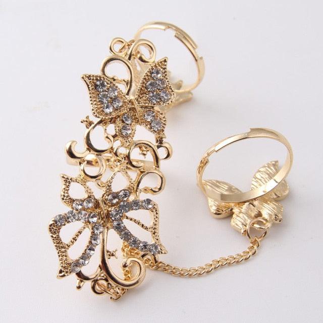 Rhinestone chain ring - HABASH FASHION