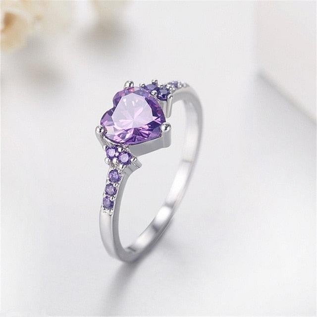 Simple Heart Ring Women Rhinestone Cute - HABASH FASHION