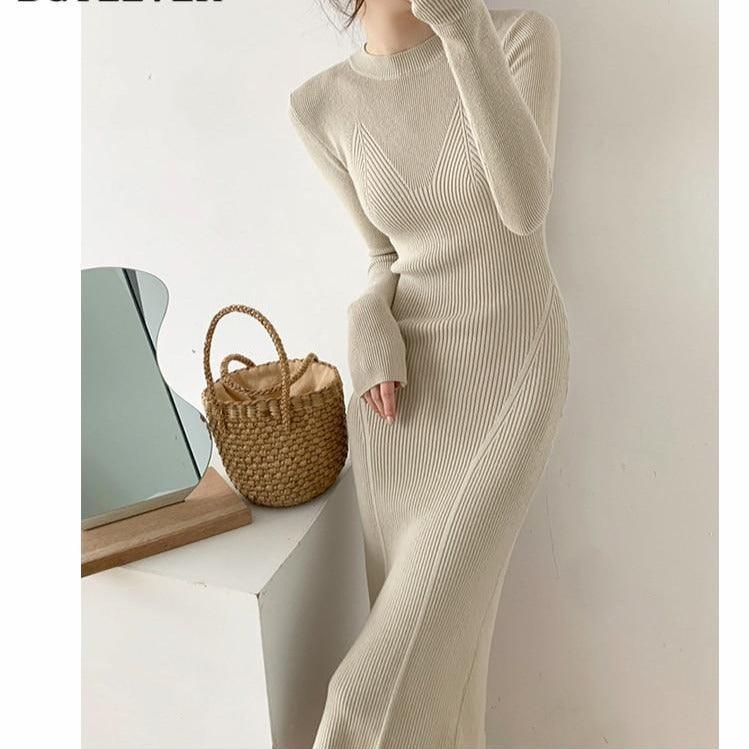 Dress for Women Winter Knitted Bodycon - HABASH FASHION