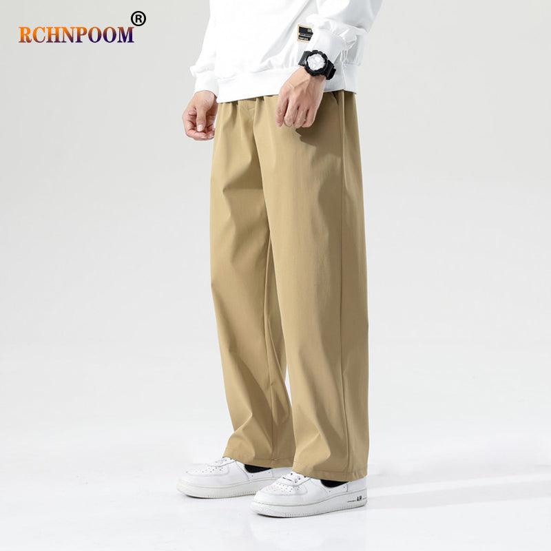 Men Casual Straight Wide Leg Pants Streetwear - HABASH FASHION