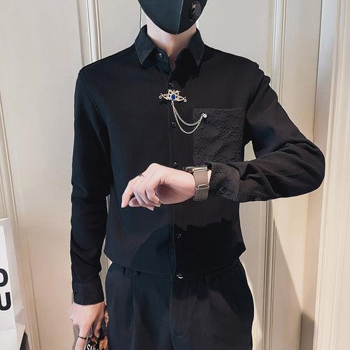 Men High Quality Warm Long Sleeve Shirt/Male Slim - HABASH FASHION