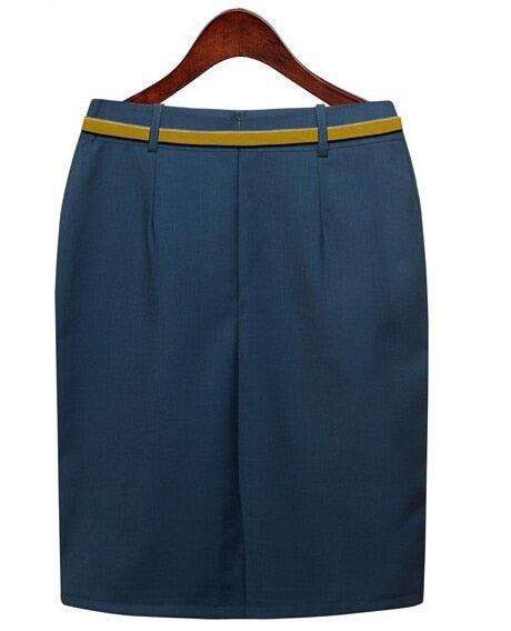 Office Skirt Solid Color Women's A line Knee Length Plus Size 3XL Skirt - HABASH FASHION