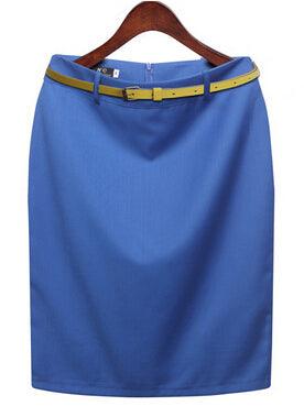 Office Skirt Solid Color Women's A line Knee Length Plus Size 3XL Skirt - HABASH FASHION