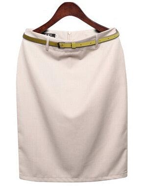Office Skirt Solid Color Women's A line Knee Length Plus Size 3XL Skirt - HABASH FASHION