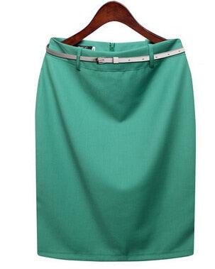 Office Skirt Solid Color Women's A line Knee Length Plus Size 3XL Skirt - HABASH FASHION