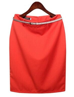 Office Skirt Solid Color Women's A line Knee Length Plus Size 3XL Skirt - HABASH FASHION