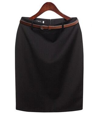 Office Skirt Solid Color Women's A line Knee Length Plus Size 3XL Skirt - HABASH FASHION