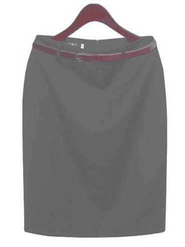 Office Skirt Solid Color Women's A line Knee Length Plus Size 3XL Skirt - HABASH FASHION