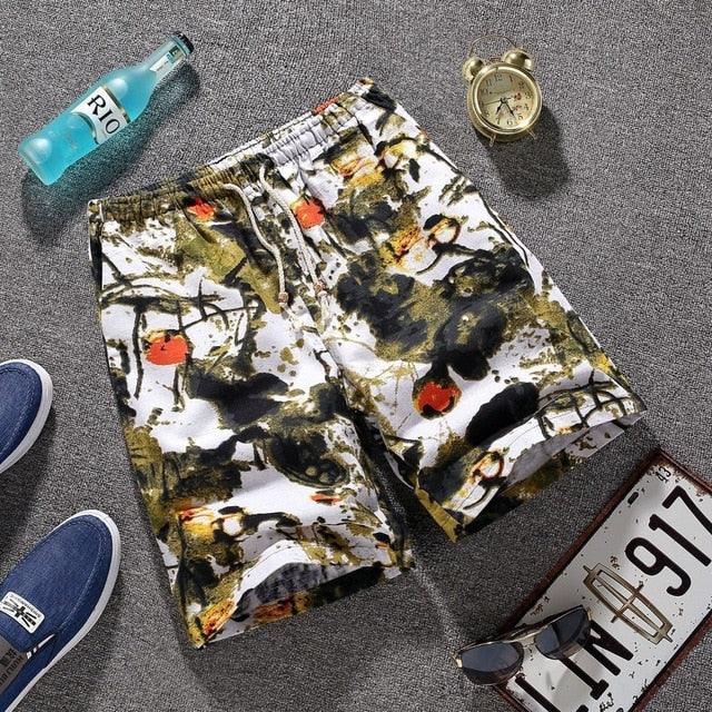 Mens Slim Fit Quick Dry Short Swim Trunks with Mesh Lining Printed male 2019 Streetwear Summer Fashion Men Shorts Cotton Linen Beach - habash-fashion.myshopify.com
