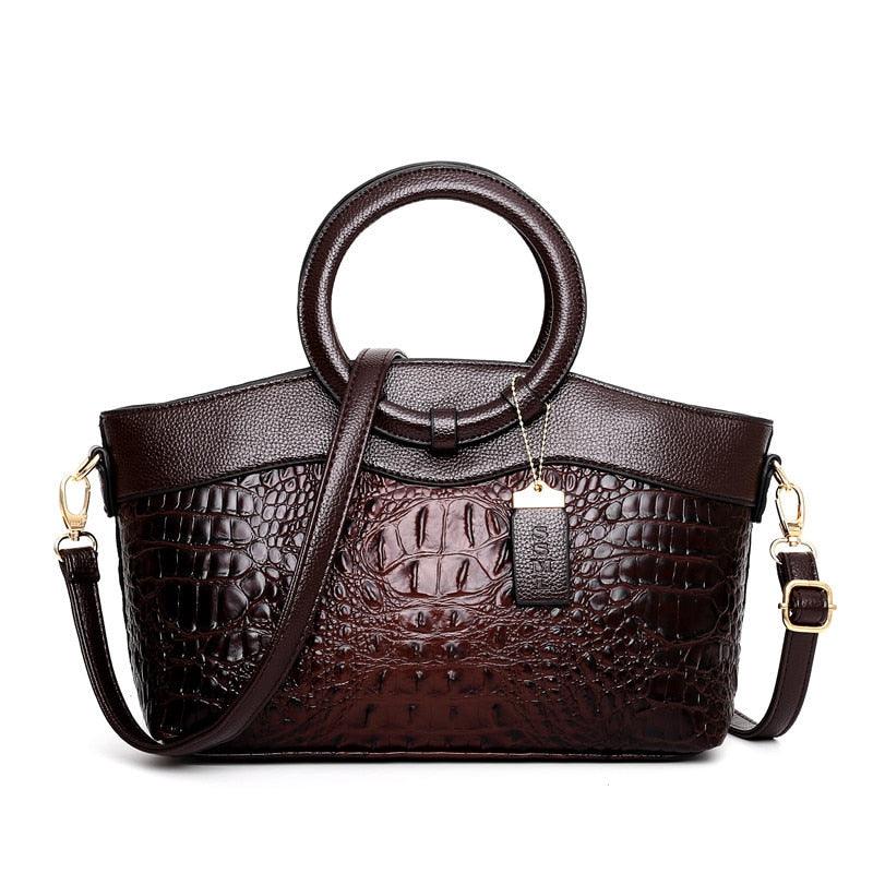 Luxury Crocodile Design Handbags Ladies Leather Handbag - HABASH FASHION