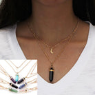 pendant necklace fashion moon crescent bullet pendulum - HABASH FASHION