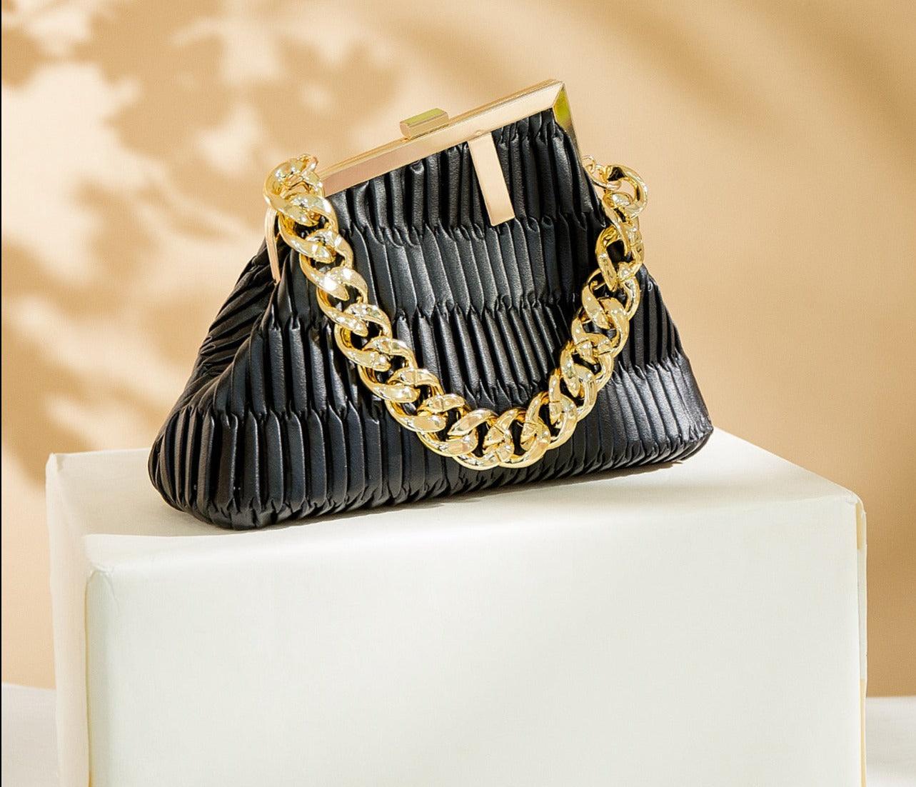 2022 women fashion Solid color Vintage bag High quality PU  leather  Chain handbag - HABASH FASHION