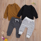 Baby Boys Clothing Sets Long Sleeve Striped Sweatshirt Pants - HABASH FASHION