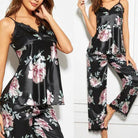 New Fashion Women Sleeveless Black Floral Lace Sleepwear - HABASH FASHION