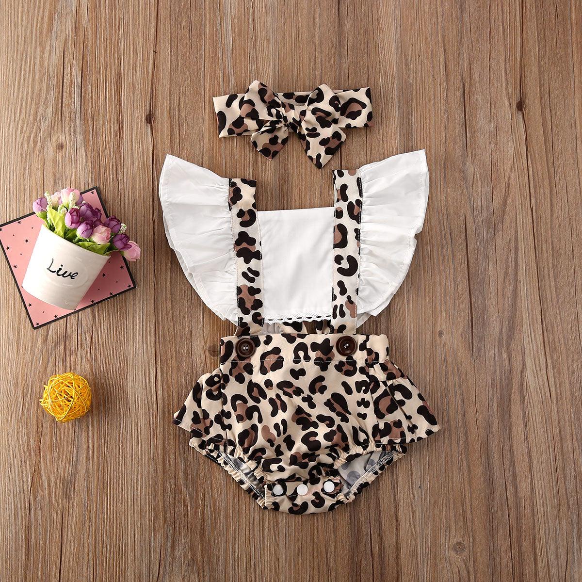 2 Pieces Infant Baby Girl Jumpsuit Clothes Outfits Cute Print 0-24M - HABASH FASHION