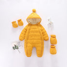 Newborn Baby Jumpsuit Hooded Plus Velvet Warm Baby Boys Snowsuit Toddler Snow Suit Baby Girl - HABASH FASHION