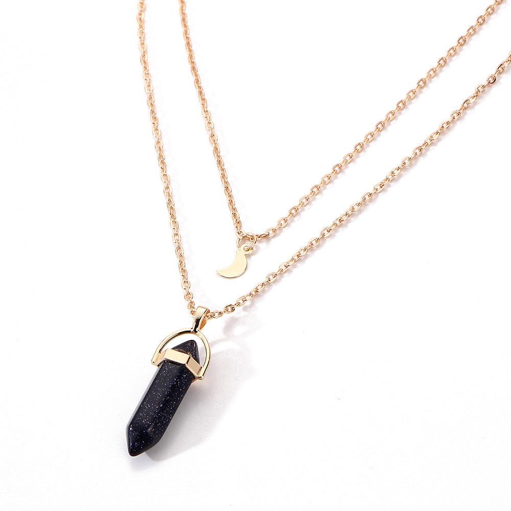 pendant necklace fashion moon crescent bullet pendulum - HABASH FASHION