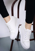 hot White Hidden Wedge Heels sneakers - HABASH FASHION