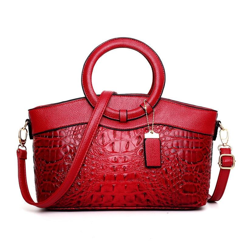 Luxury Crocodile Design Handbags Ladies Leather Handbag - HABASH FASHION