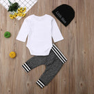 Newborn Baby Romper + Pants Outfit Clothes Gray Casual Playsuit 0-18 Months - HABASH FASHION