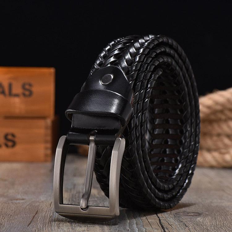 Belt for Men Belt Luxury Genuine Leather Cow Straps Hand Knitted Designer Men for Jeans Girdle Male Belts - HABASH FASHION