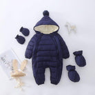 Newborn Baby Jumpsuit Hooded Plus Velvet Warm Baby Boys Snowsuit Toddler Snow Suit Baby Girl - HABASH FASHION