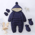 Newborn Baby Jumpsuit Hooded Plus Velvet Warm Baby Boys Snowsuit Toddler Snow Suit Baby Girl - HABASH FASHION