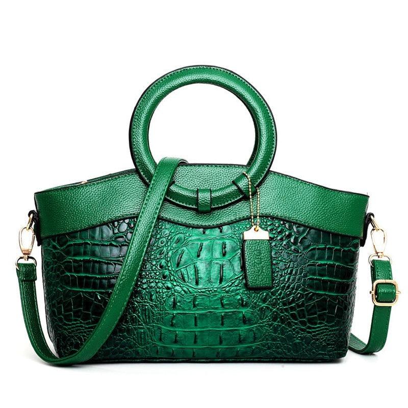 Luxury Crocodile Design Handbags Ladies Leather Handbag - HABASH FASHION