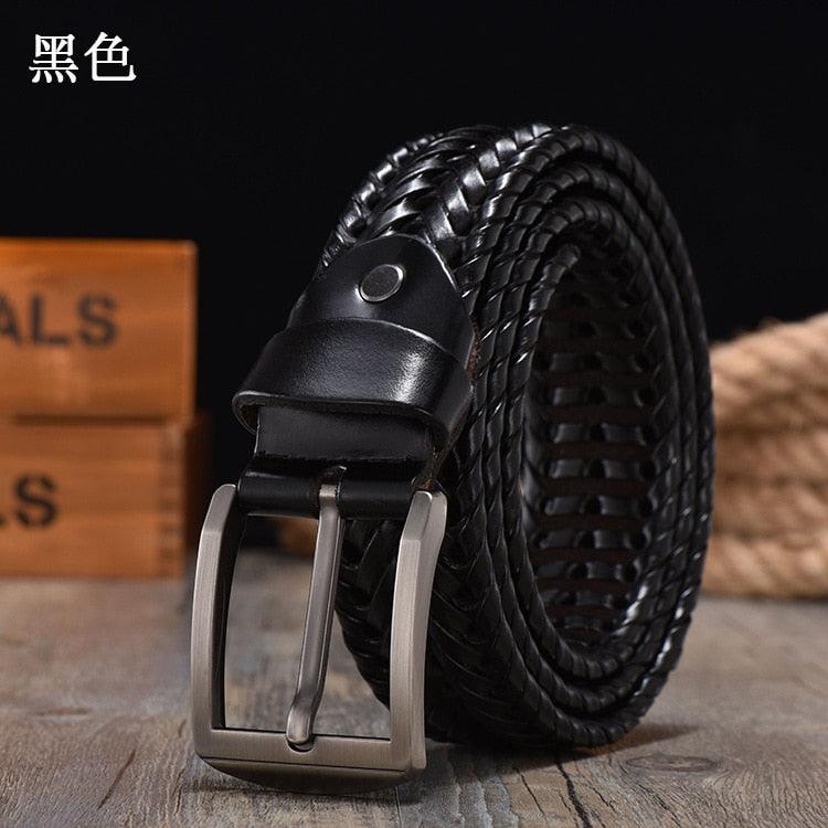 Belt for Men Belt Luxury Genuine Leather Cow Straps Hand Knitted Designer Men for Jeans Girdle Male Belts - HABASH FASHION