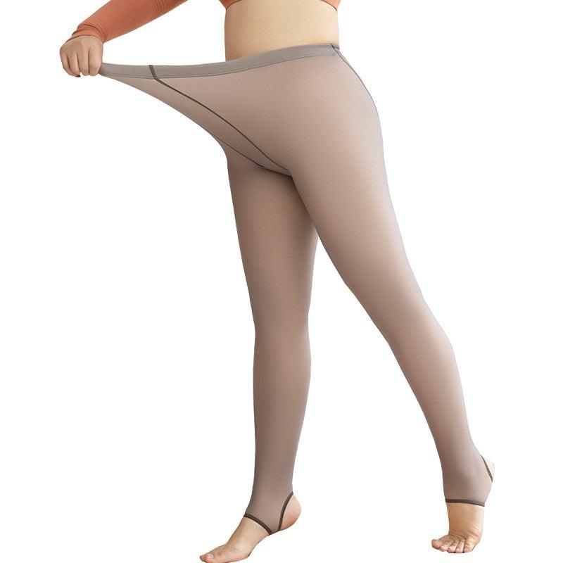 40-100KG Women Oversized Pantyhose Fake Meat Through  Stewardess Grey Skin Penetrating Winter - HABASH FASHION