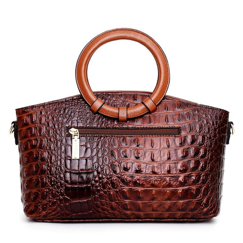 Luxury Crocodile Design Handbags Ladies Leather Handbag - HABASH FASHION