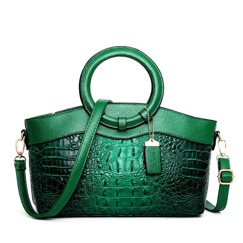 Luxury Crocodile Design Handbags Ladies Leather Handbag - HABASH FASHION