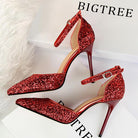 High Heel Shoes Women Pumps Metallic Sequin Heels 10 cm - HABASH FASHION