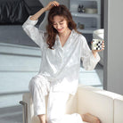 New long-sleeved silk sleepwear - HABASH FASHION