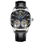 Men's double flywheel automatic mechanical watch casual business men's clock - HABASH FASHION