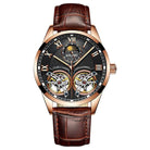 Men's double flywheel automatic mechanical watch casual business men's clock - HABASH FASHION