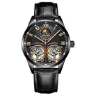 Men's double flywheel automatic mechanical watch casual business men's clock - HABASH FASHION