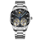 Men's double flywheel automatic mechanical watch casual business men's clock - HABASH FASHION