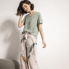 American Outfits Women's Pajamas Set 2PCs T-shirt Trousers Summer Sleepwear - HABASH FASHION