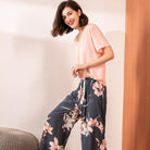 American Outfits Women's Pajamas Set 2PCs T-shirt Trousers Summer Sleepwear - HABASH FASHION