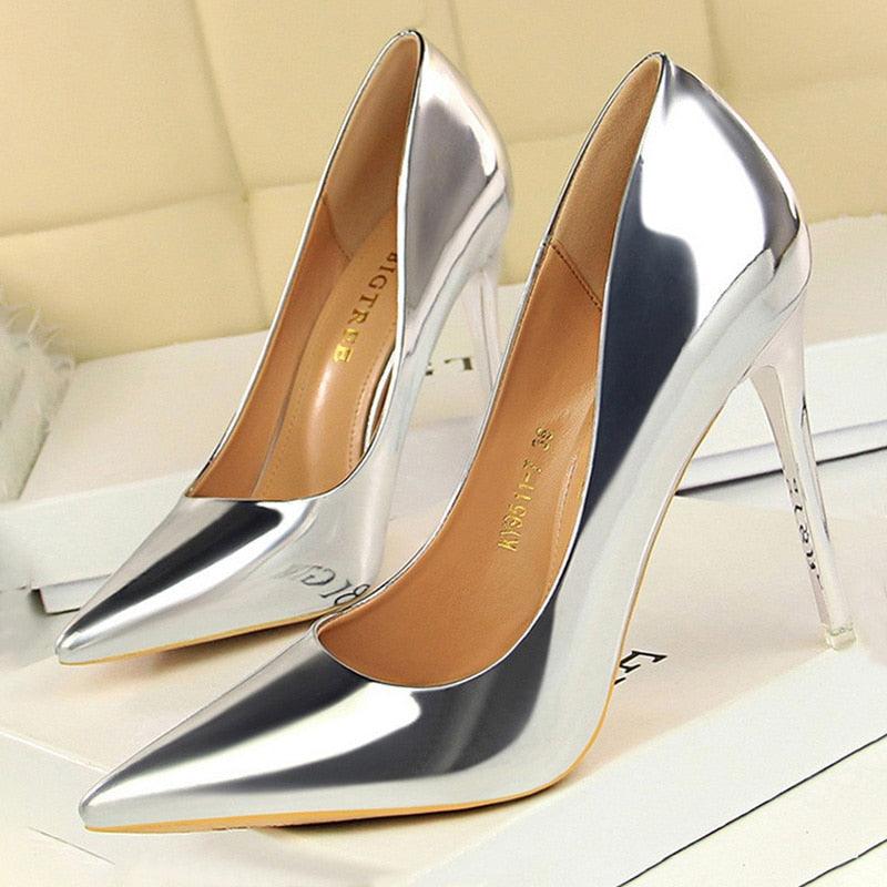 Shiny high heel women's shoes - HABASH FASHION